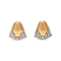 PAUL BINDER, YELLOW GOLD AND DIAMOND EARRINGS