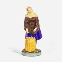 A Wedgwood Majolica Figure of a Scottish Fishwife UK, 1870s