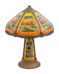 A Miller Reverse-Painted Lamp