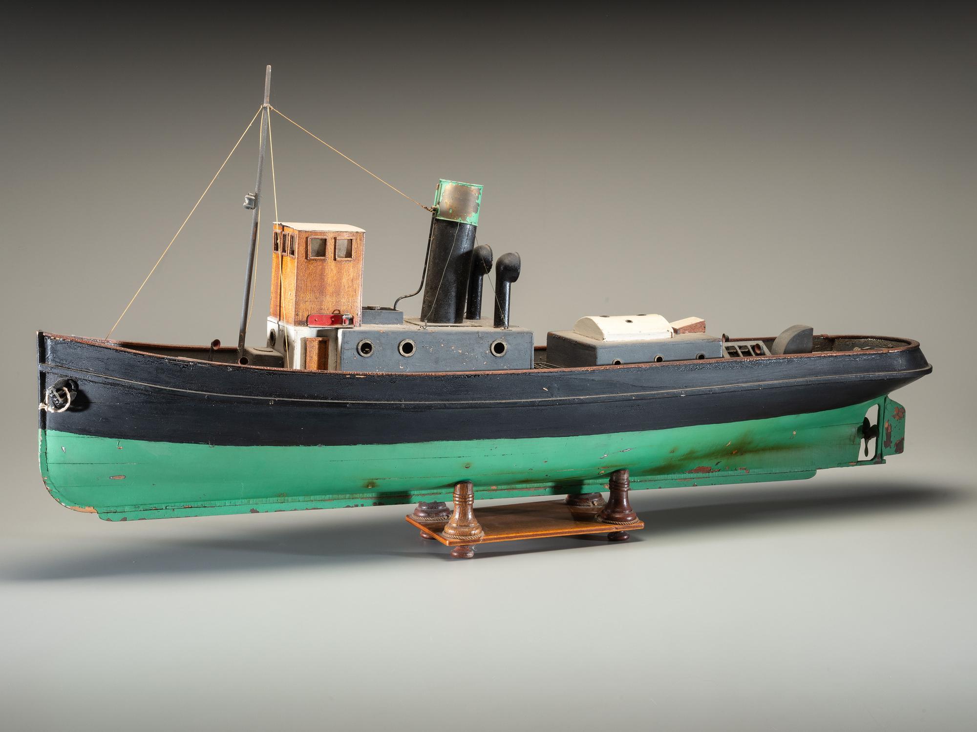 A Painted Wood Model of the Steamboat Margot