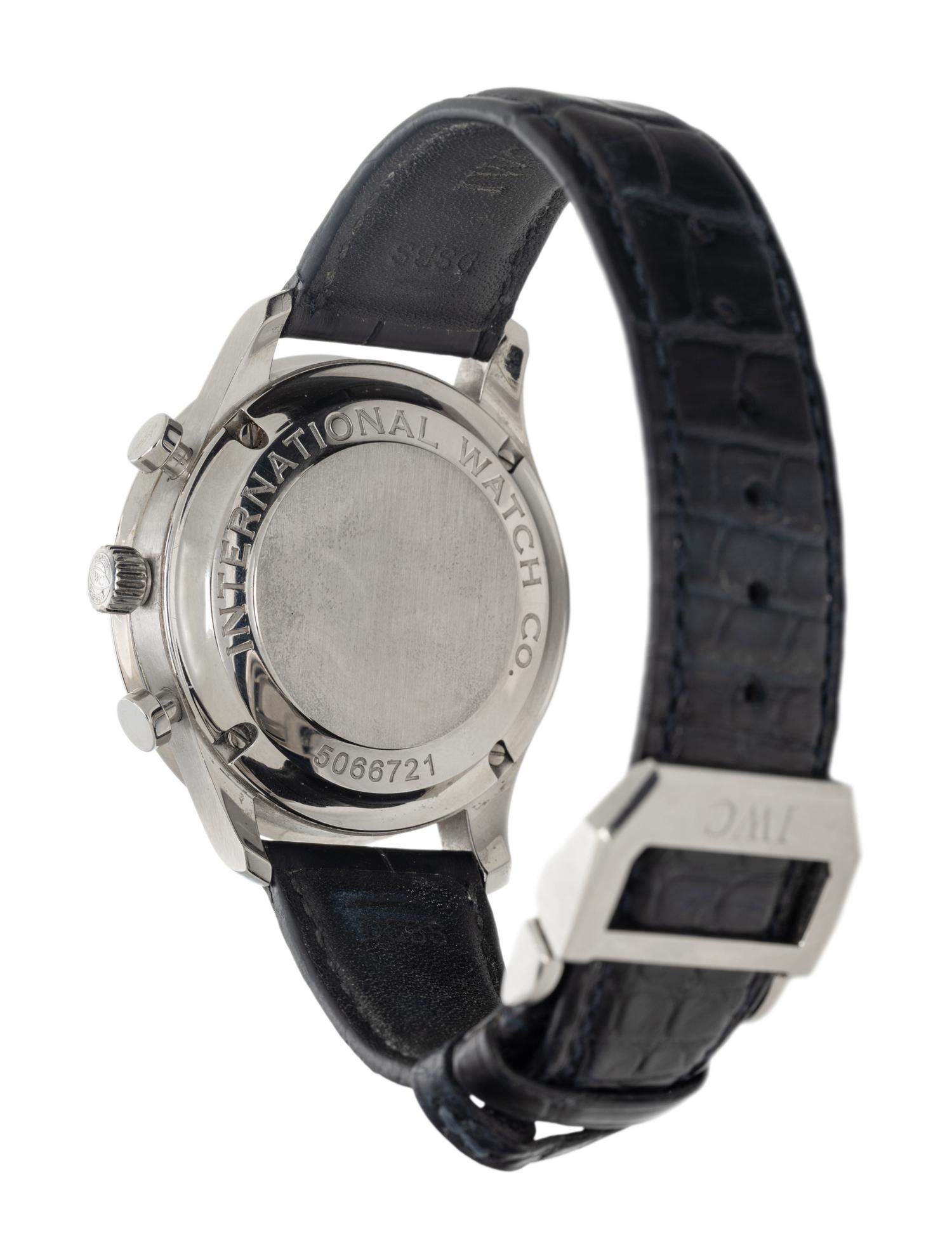IWC, STAINLESS STEEL 'PORTUGIESER CHRONOGRAPH' WATCH