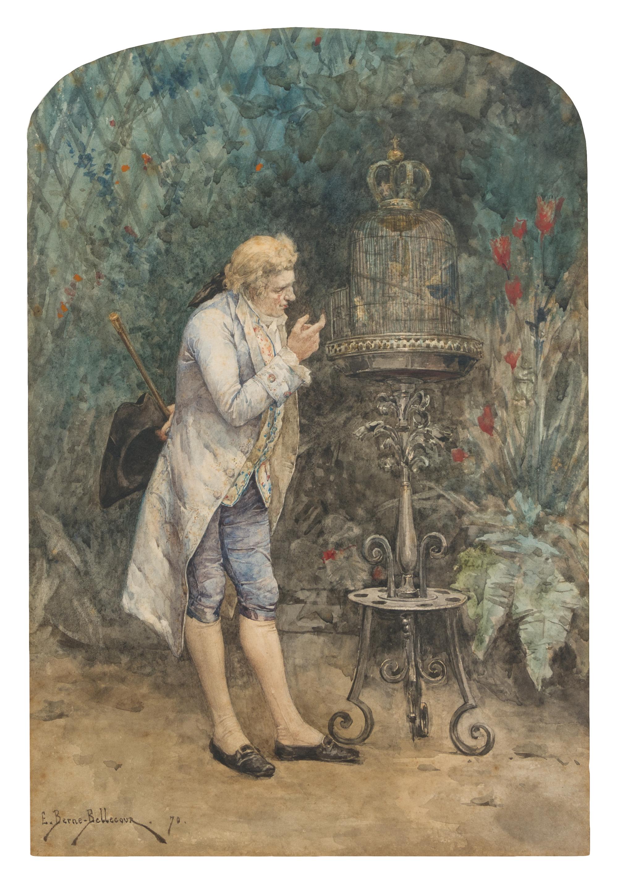 Etienne-Prosper Berne-Bellecour, (French, 1838-1910), The Pet Bird, 1870