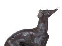 A Cast Metal Model of a Seated Whippet