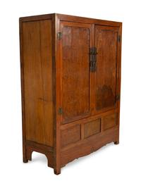 A Chinese Huanghuali and Burl Veneer Cabinet