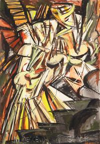 Red Grooms (American, b. 1937) — After Nude Descending a Staircase, 1982