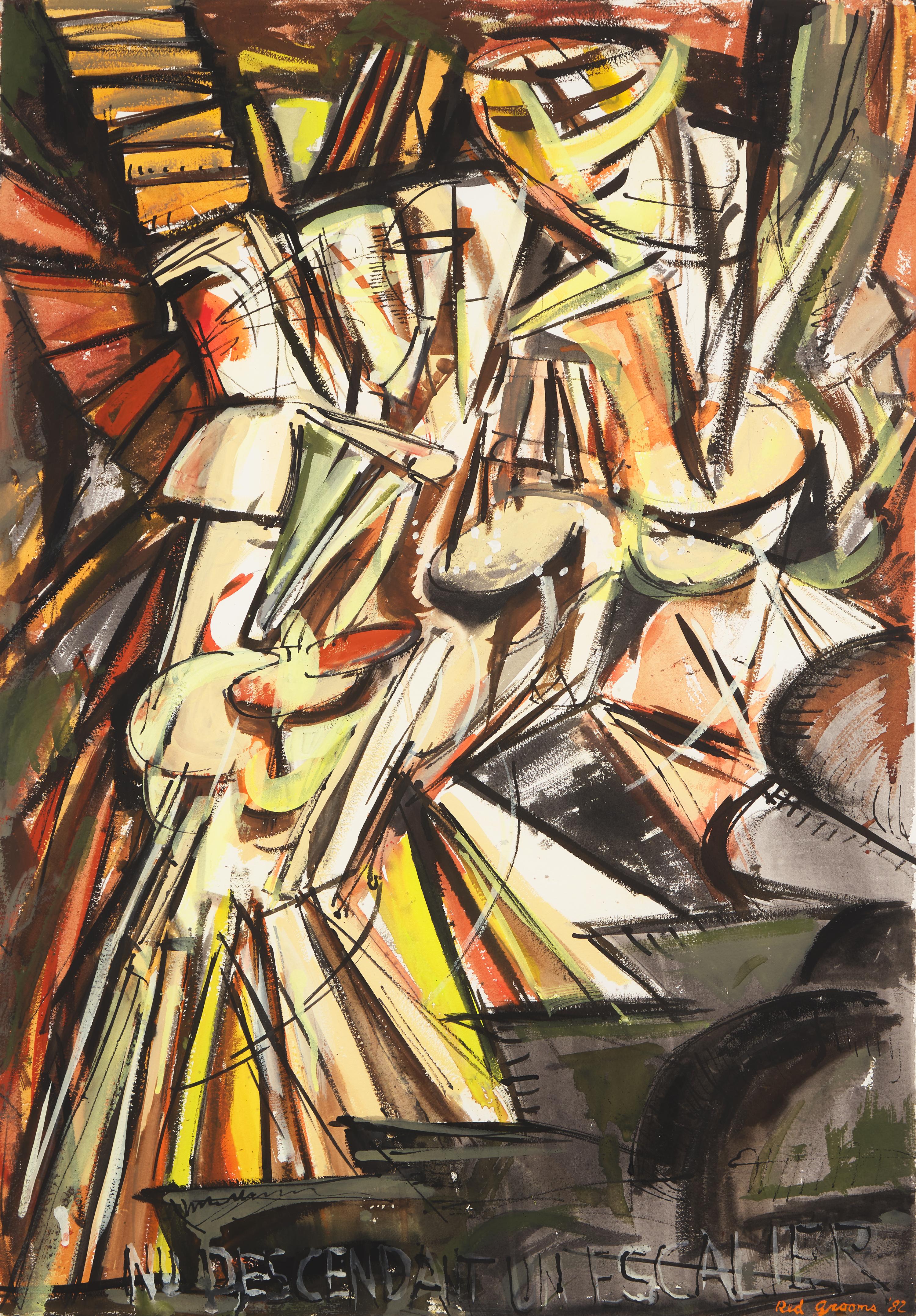 Red Grooms (American, b. 1937) — After Nude Descending a Staircase, 1982