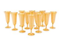 A Set of Twelve American Silver-Gilt Cups