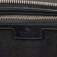 GUCCI, BLACK LEATHER GG TOTE