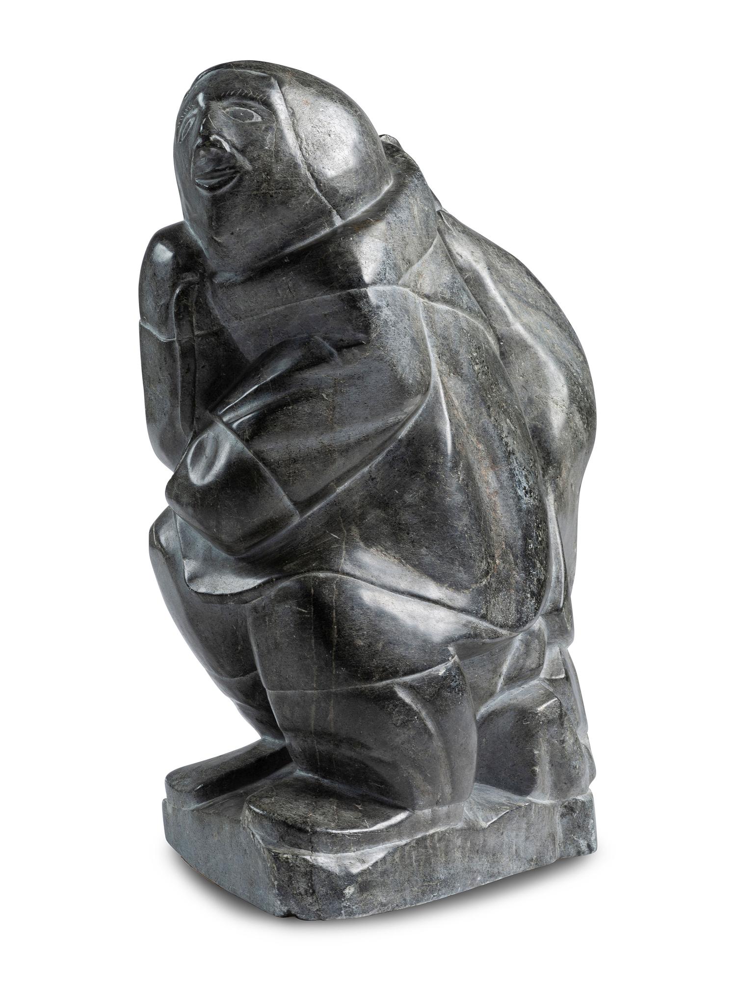 Inuit Soapstone Carving of Hunter and Seal