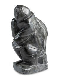 Inuit Soapstone Carving of Hunter and Seal