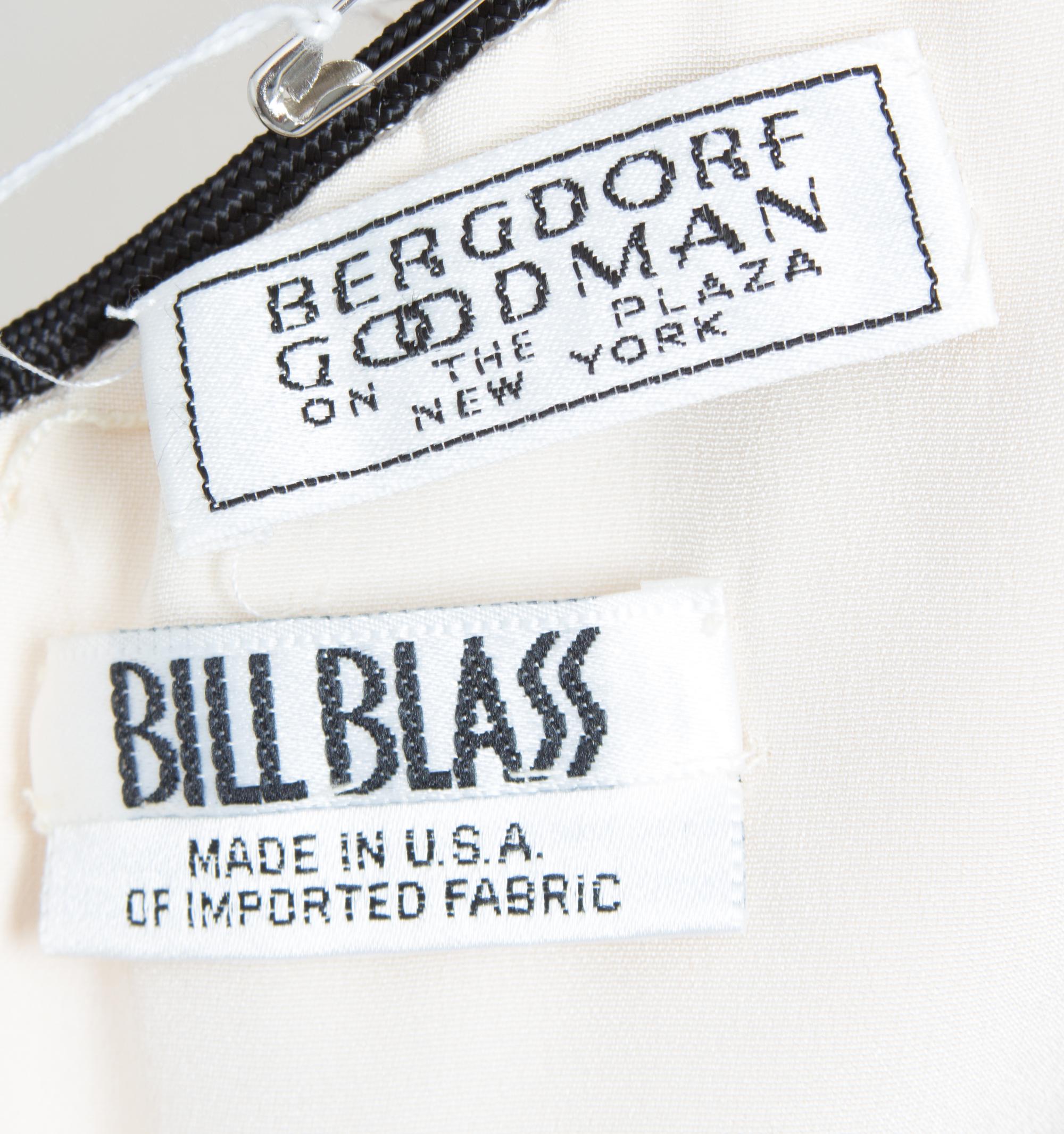A Bill Blass One Shoulder Cream Silk Jumpsuit, Size 10.
