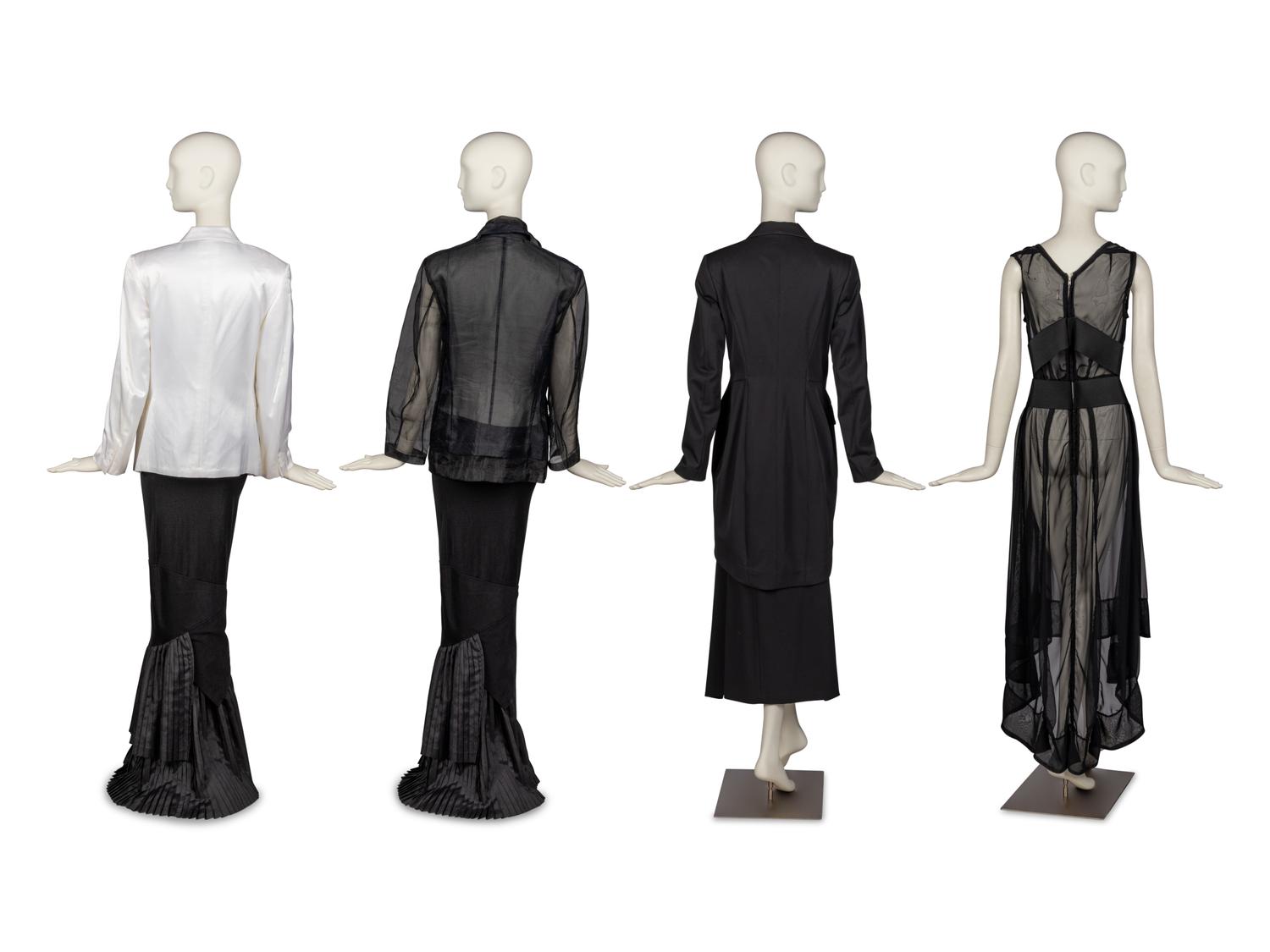 Two Comme des Garçons Jackets, Dress, and Skirt with Yohji Yamamoto Jacket and Skirt, 1980-90s