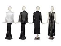 Two Comme des Garçons Jackets, Dress, and Skirt with Yohji Yamamoto Jacket and Skirt, 1980-90s
