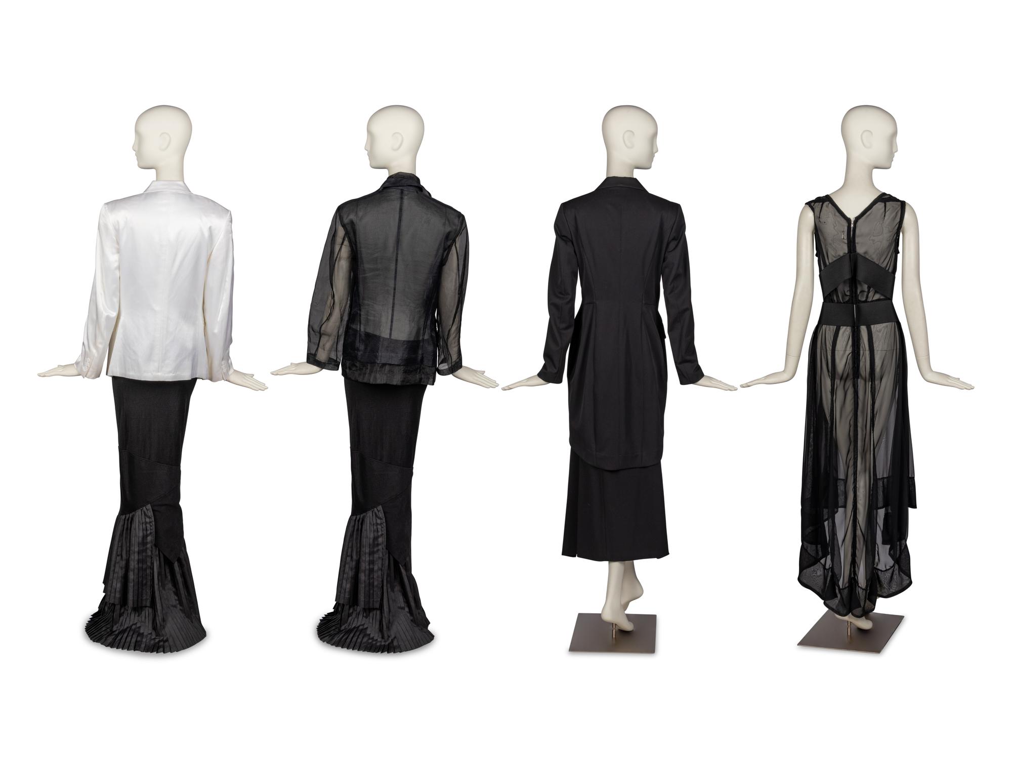 Two Comme des Garçons Jackets, Dress, and Skirt with Yohji Yamamoto Jacket and Skirt, 1980-90s