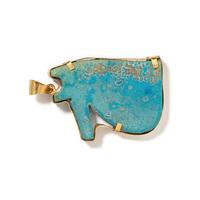 An Egyptian Faience Wadjet — Set in a gold pendant