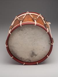 [MILITARIA]. Painted Marine Corps drum, possibly Mexican-War. Manufactured by William Ent, Germantown, PA, ca 1840s.