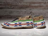 Sioux Beaded Buffalo Hide Moccasins