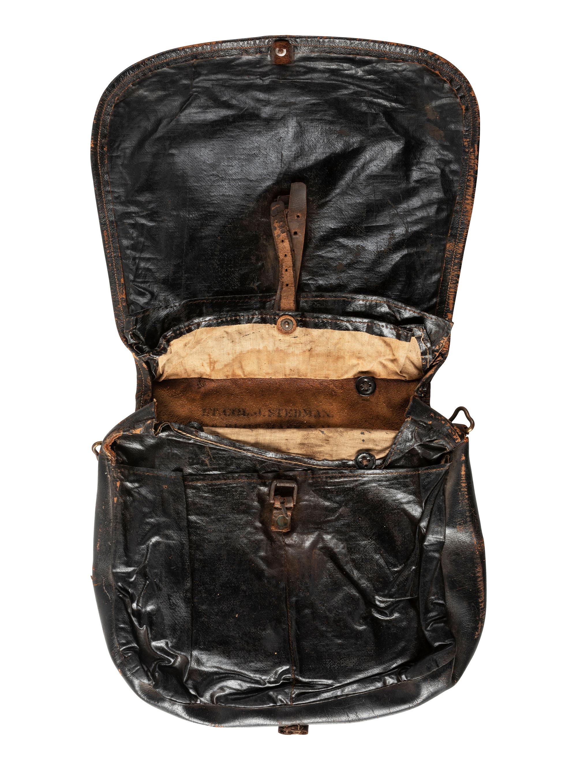 [CIVIL WAR]. CDV and leather haversack identified to Union Lieutenant Colonel Joseph Stedman, 42nd Massachusetts Regiment Volunteer Militia. Previously acquired from the Property of Norm Flayderman.