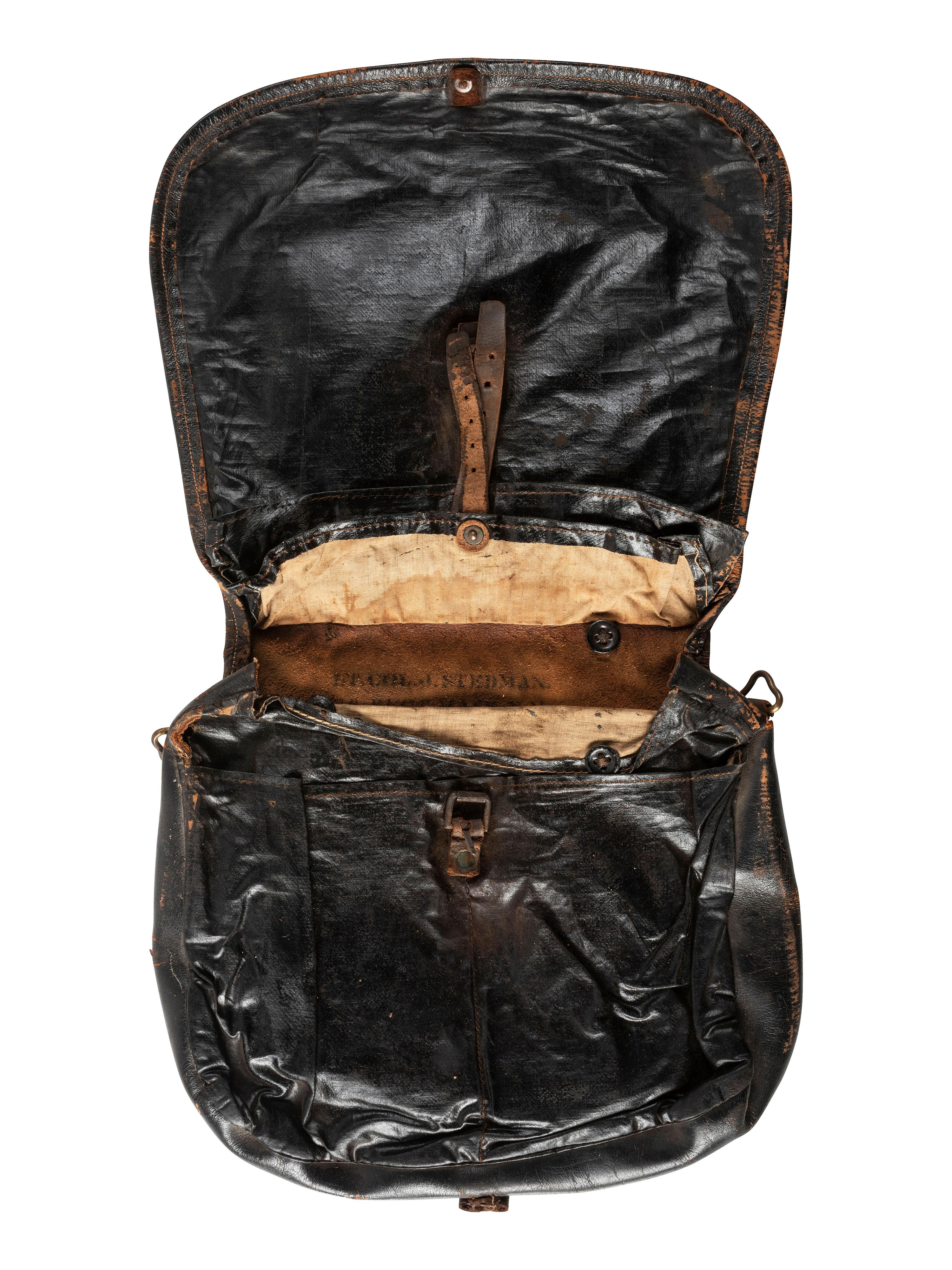 [CIVIL WAR]. CDV and leather haversack identified to Union Lieutenant Colonel Joseph Stedman, 42nd Massachusetts Regiment Volunteer Militia. Previously acquired from the Property of Norm Flayderman.