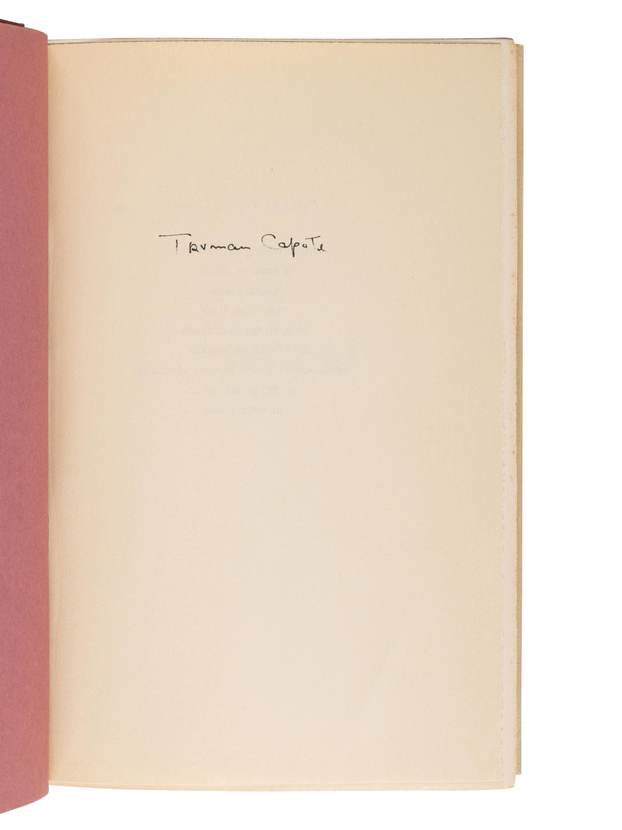 CAPOTE, Truman (1924-1984). In Cold Blood . New York: Random House, [1965].
