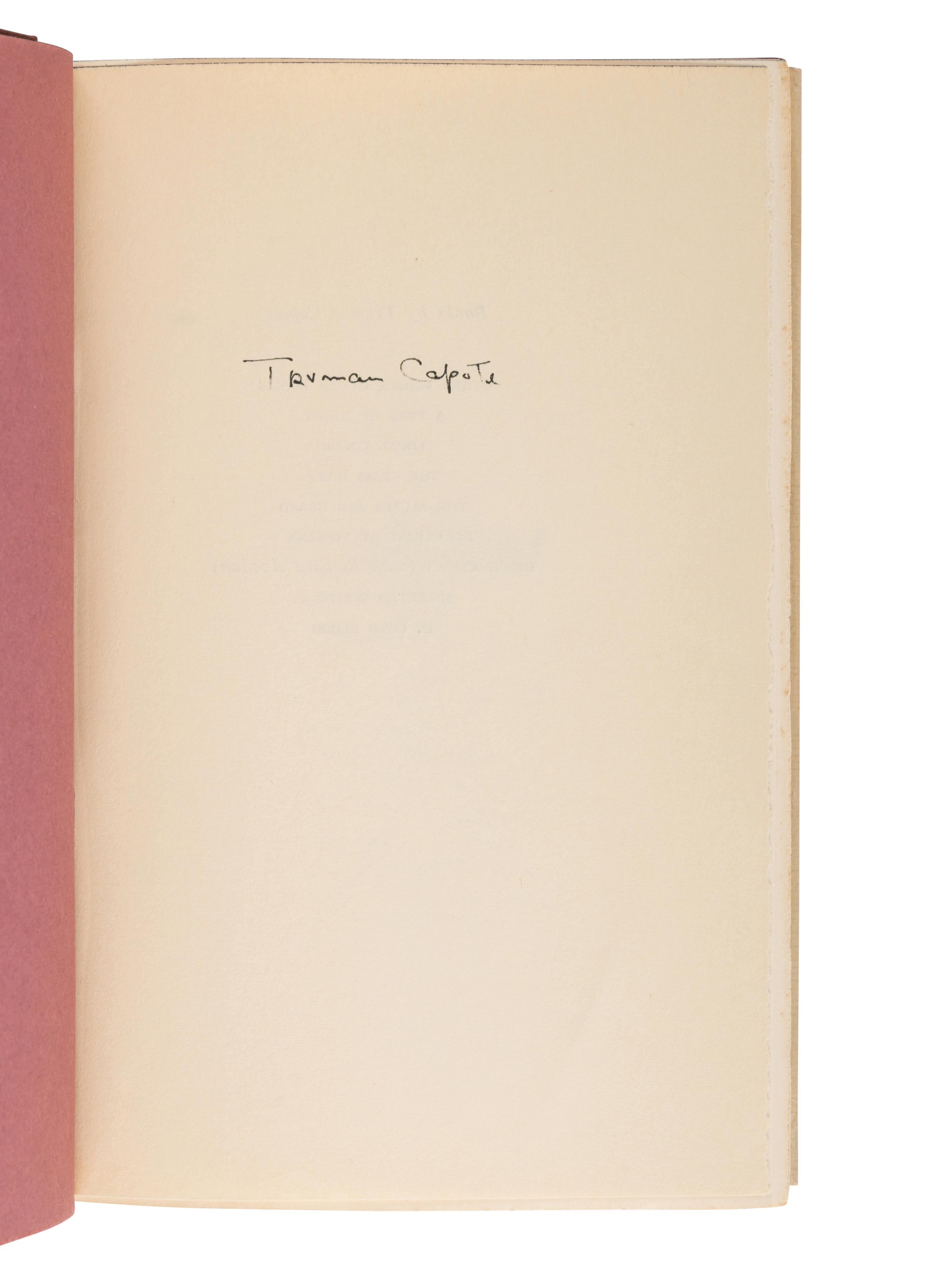 CAPOTE, Truman (1924-1984). In Cold Blood . New York: Random House, [1965].