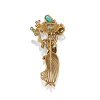 YELLOW GOLD AND MULTIGEM 'CARMEN MIRANDA' BROOCH