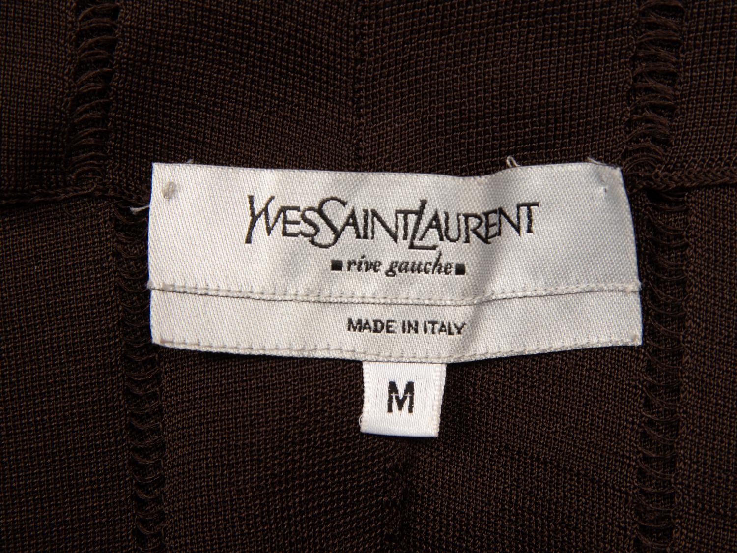 Yves Saint Laurent, Brown Fringed Silk Poncho