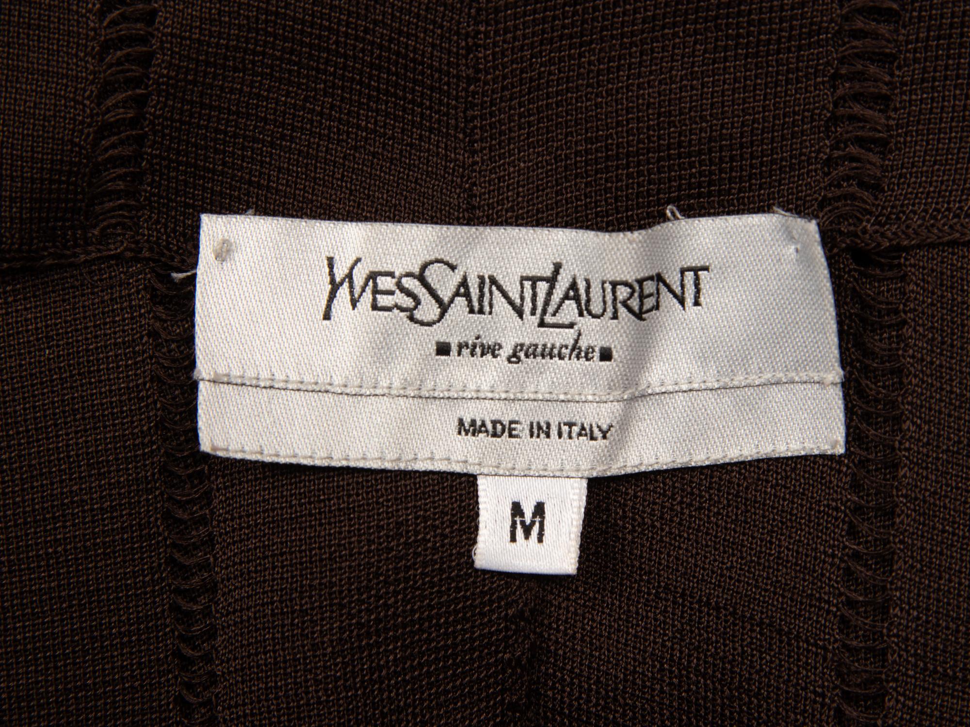 Yves Saint Laurent, Brown Fringed Silk Poncho