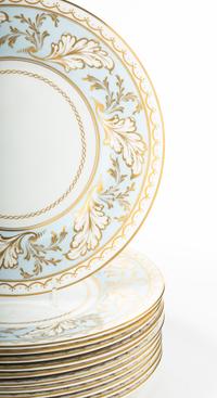 A Set of Twelve Royal Worcester Porcelain Dinner Plates