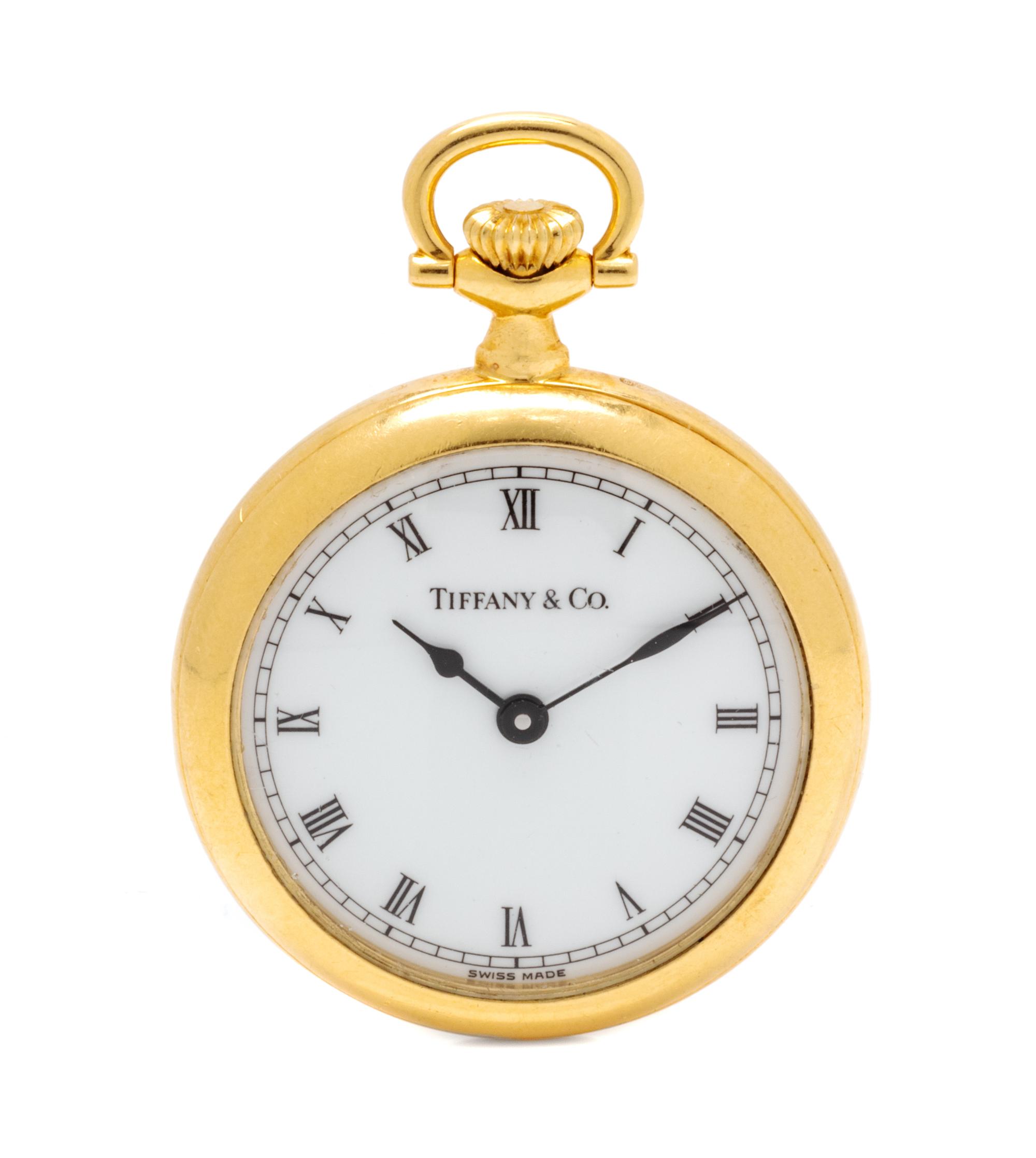An 18 Karat Yellow Gold Open Face Pocket Watch, Tiffany & Co.,