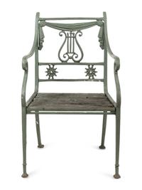 A Painted Metal Garden Furniture Suite
