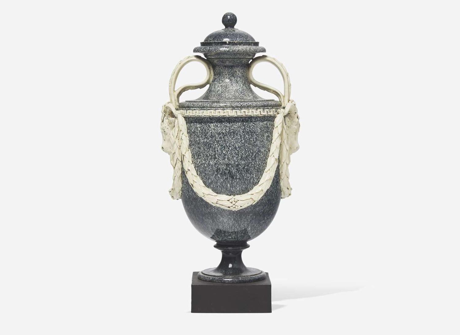 A Wedgwood & Bentley Variegated Ware Covered Vase, UK, 1770s