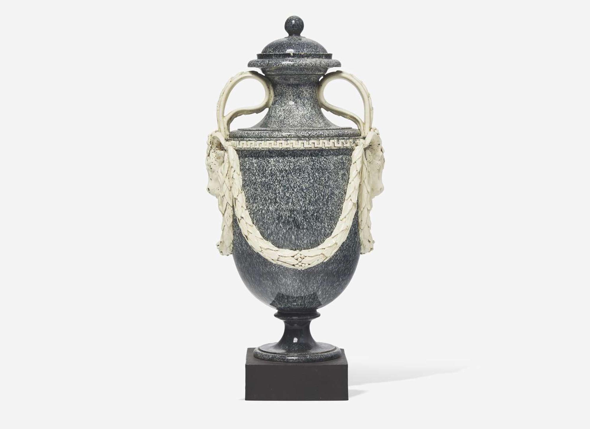 A Wedgwood & Bentley Variegated Ware Covered Vase, UK, 1770s