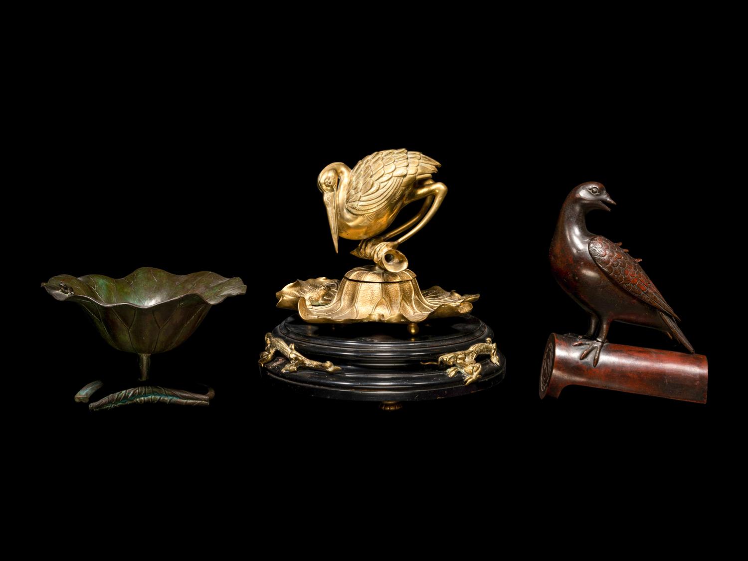 Three Japanese Bronze Articles