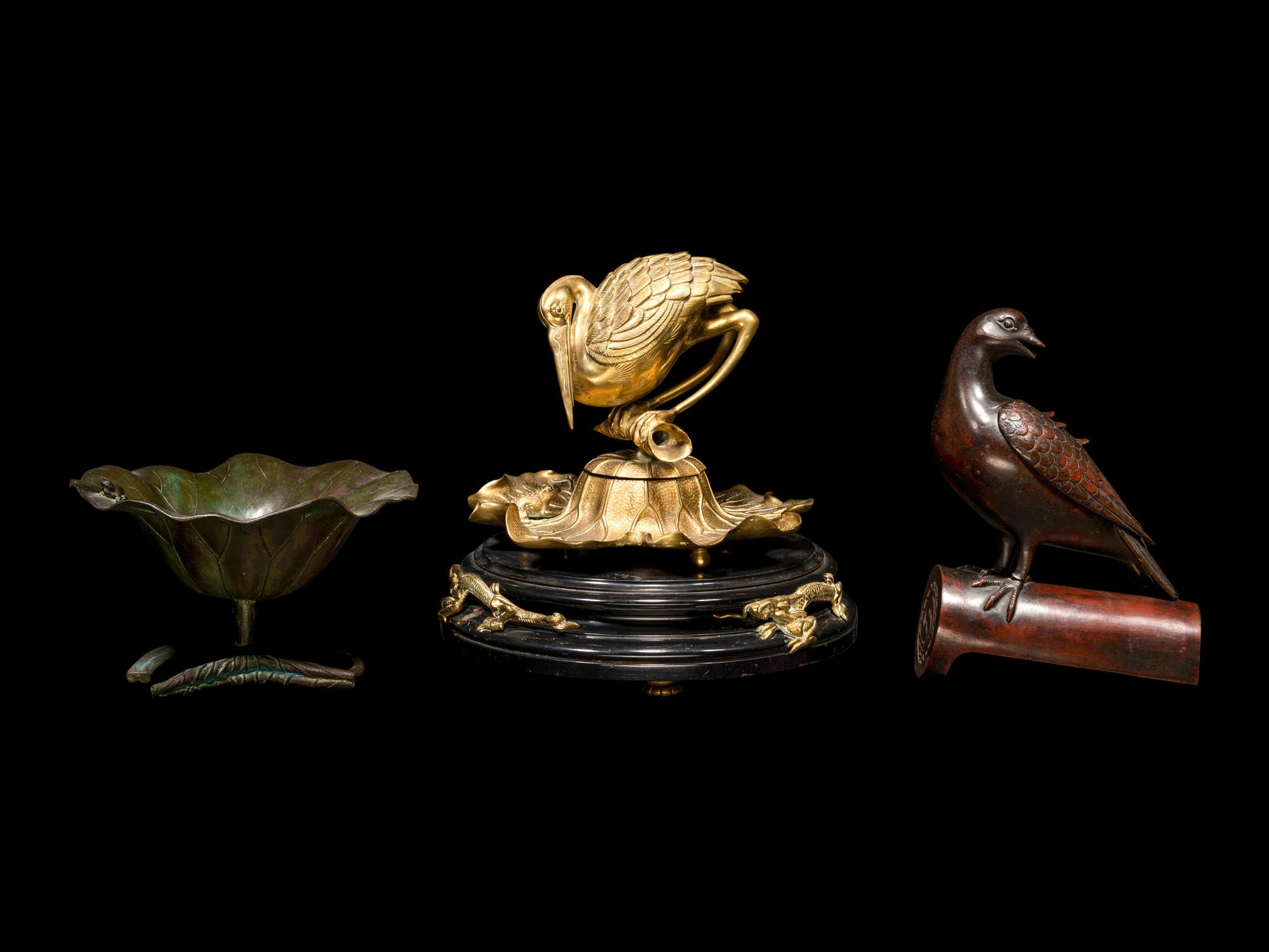 Three Japanese Bronze Articles