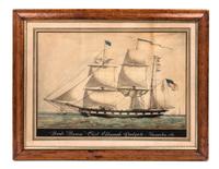 American School, (Early 19th Century), Bark 'Byron' Capt. Elkanah Stackpole - Thomaston, ME