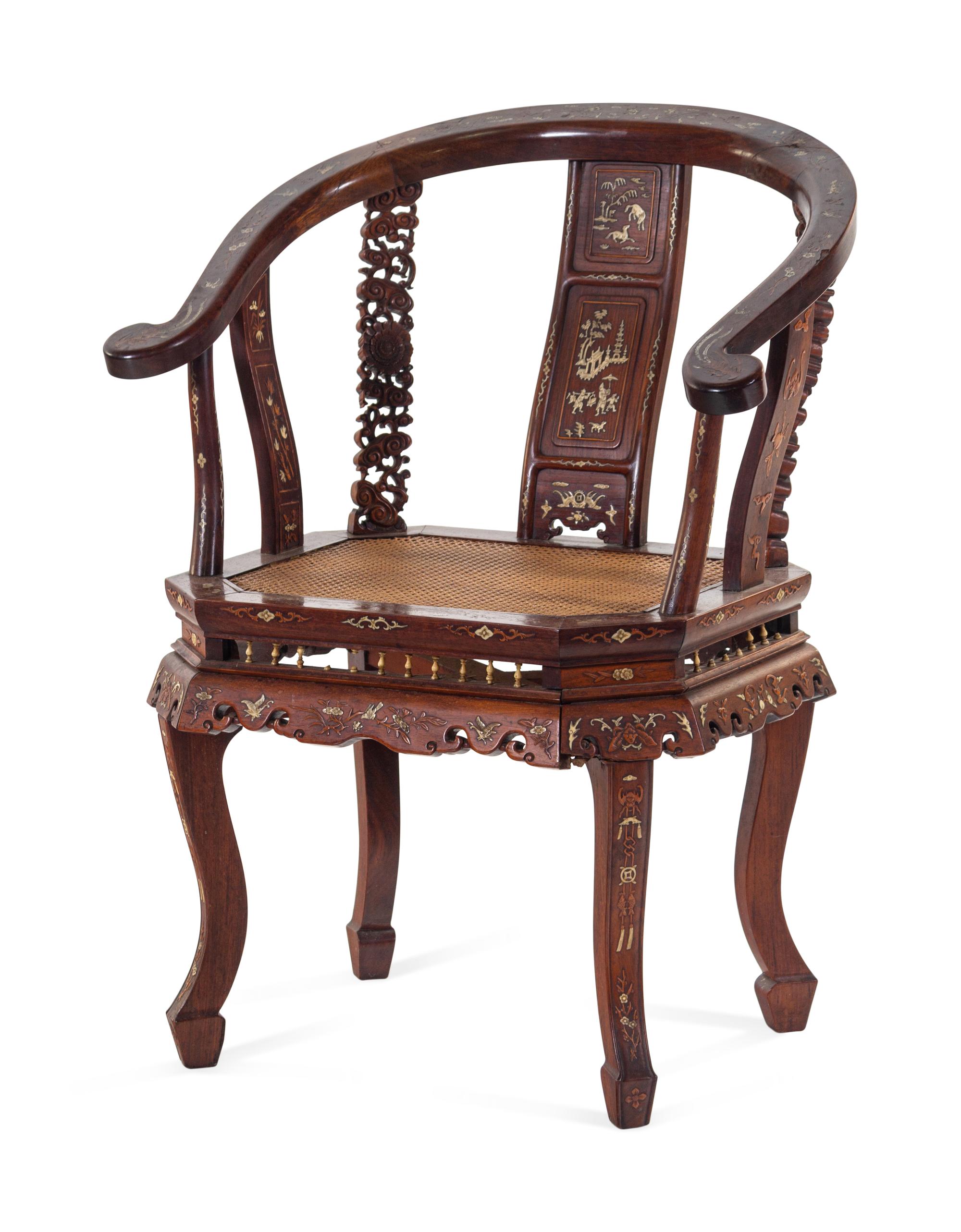An Embelished Huanghuali Armchair