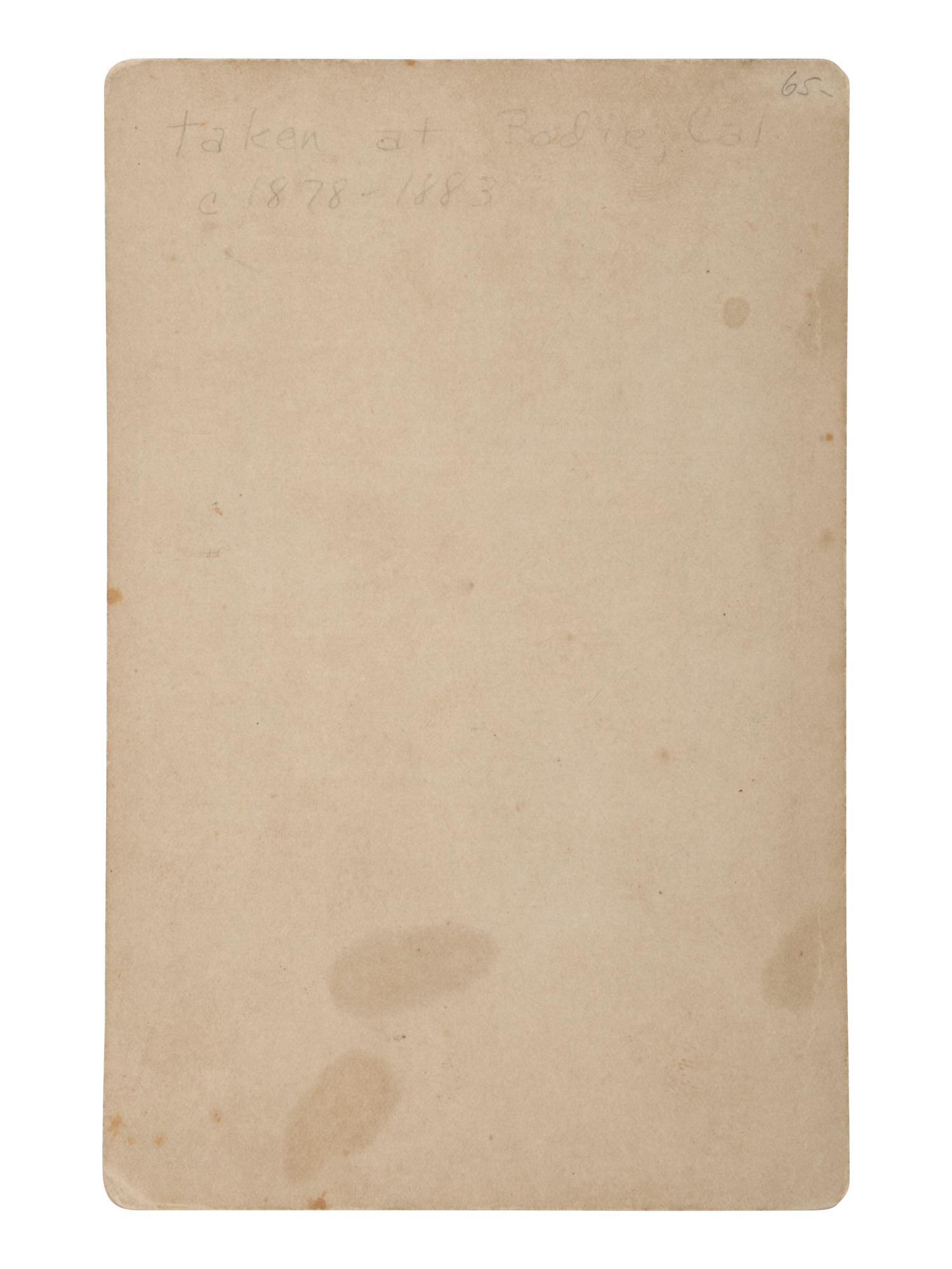 [NATIVE AMERICANS]. Cabinet card of Native American subjects taken at Bodie, CA, ca 1878-1883.