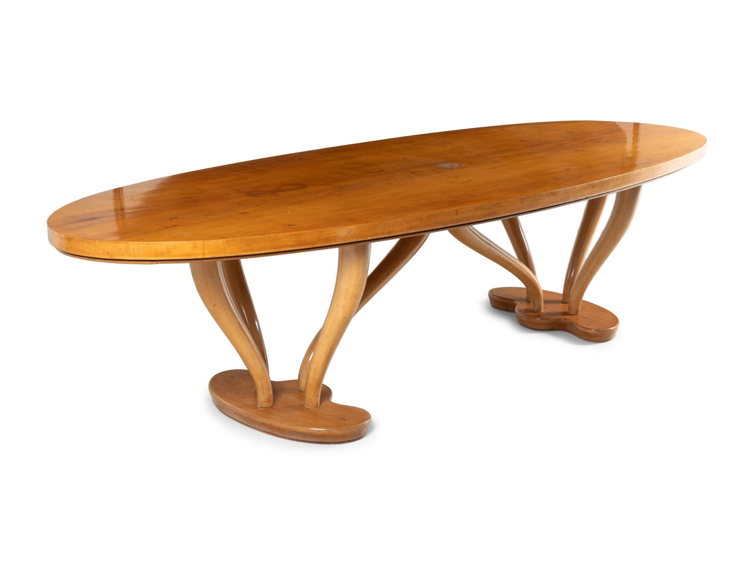 A Continental Double Pedestal Dining Table