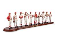 A Cincinnati Reds 1975 Big Red Machine Danbury Mint Figurine Display,