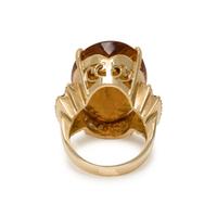 YELLOW GOLD, CITRINE, AND DIAMOND RING