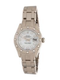 ROLEX, REF. 80319 18K WHITE GOLD 'PEARLMASTER' 'LADY-DATEJUST' WATCH WITH MOTHER-OF-PEARL FACTORY DIAMOND DIAL AND FACTORY DIAMOND BEZEL