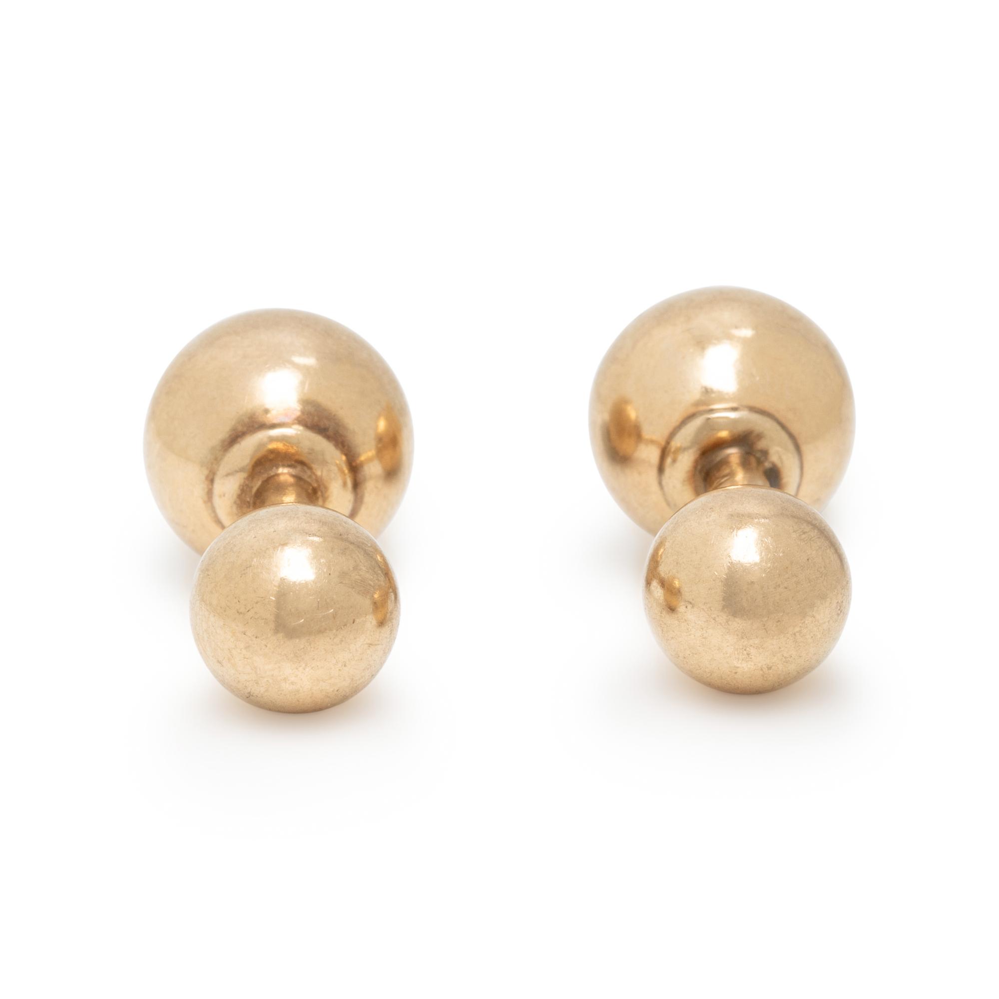 YELLOW GOLD BALL CUFFLINKS