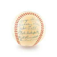 A 1948 Brooklyn Dodgers Team Signed Autograph Baseball Including Jackie Robinson and Roy Campanella (Beckett Authentication Services) - 21 Signatures