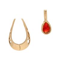 Yellow Gold, Fire Opal, and Diamond Pendant and Enhancer Jacket