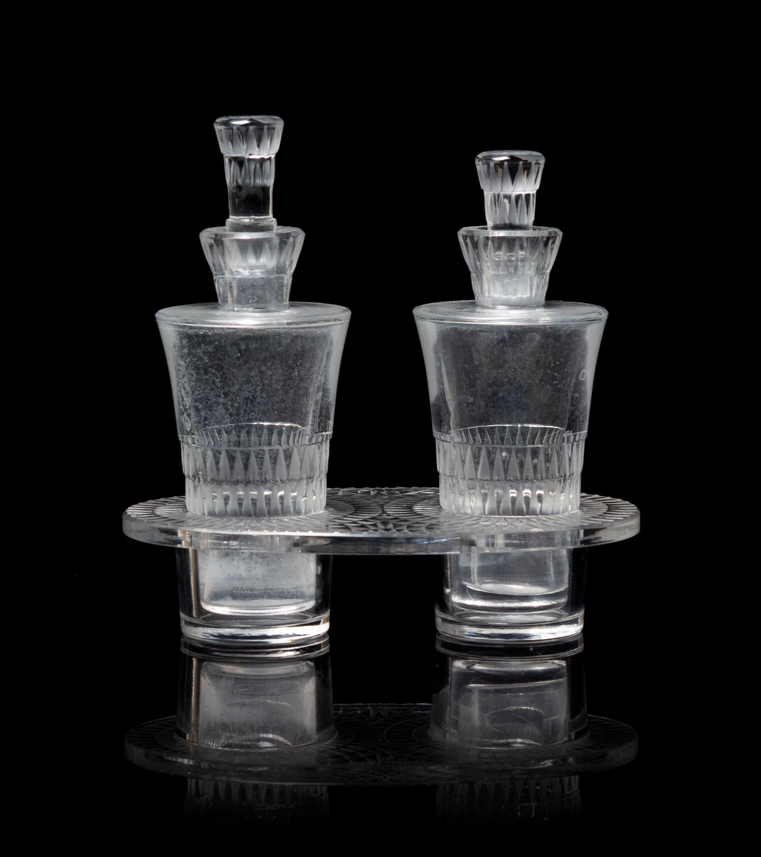 Lalique, , a Bourgueil pattern cruet set