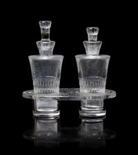Lalique, , a Bourgueil pattern cruet set