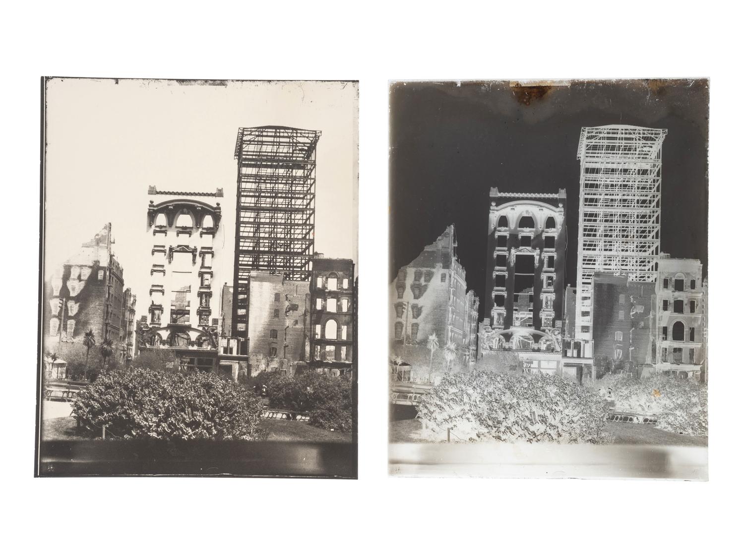 [CALIFORNIA]. A group of 21 glass negatives documenting the San Francisco Earthquake.