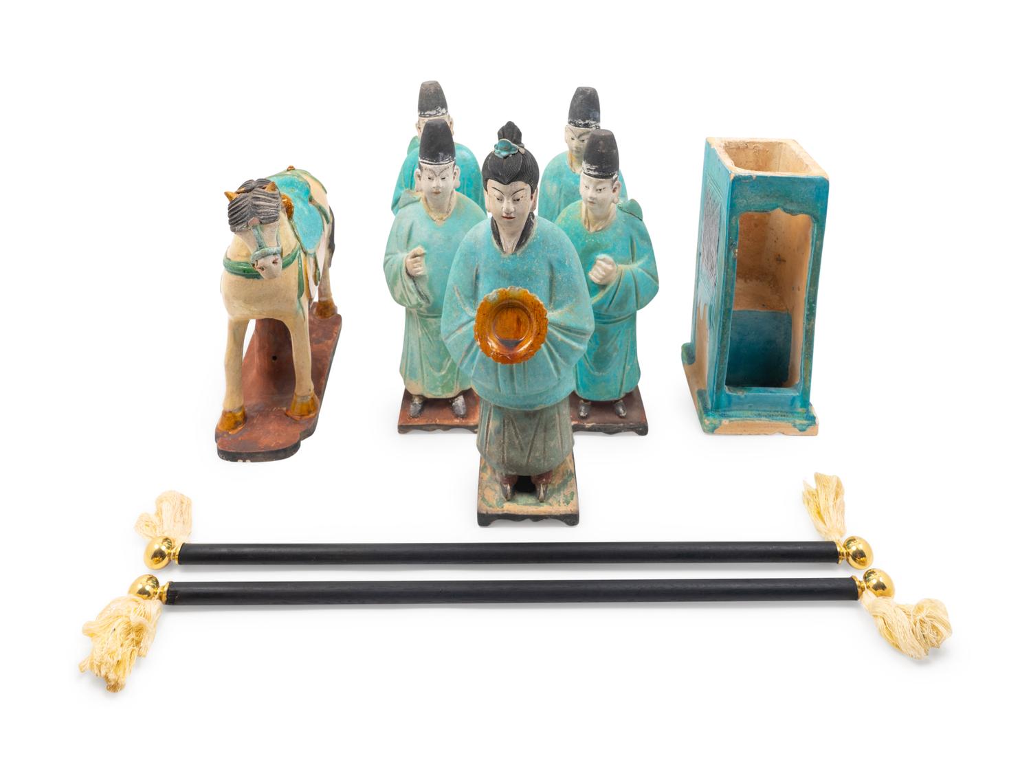 A Chinese Glazed Pottery Processional Group — MING DYNASTY (1368-1644)