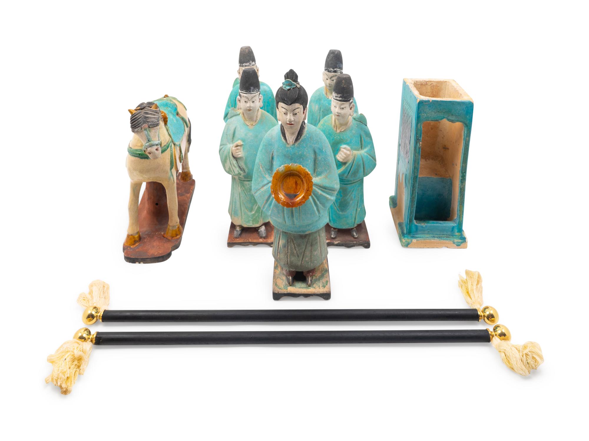 A Chinese Glazed Pottery Processional Group — MING DYNASTY (1368-1644)